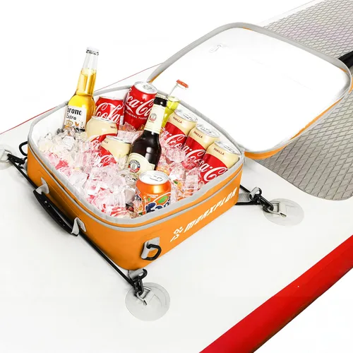 Vista 8 de MORXPLOR Bolsa térmica impermeable de PVC para paddleboard, 12 latas, enfriador aislado suave para paddleboard, camping, kayak