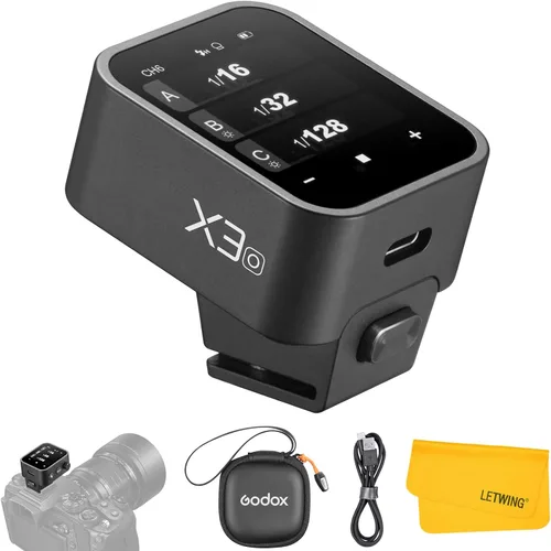 Vista 11 de Godox Disparador de flash inalámbrico X3C X3-C TTL para cámara Canon, transmisor de flash inalámbrico de pantalla táctil 2.4G, compatible con TTL