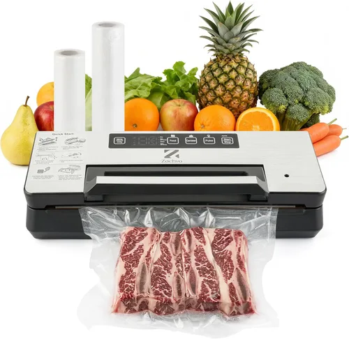 Vista 9 de Máquina selladora al vacío de carne de 90 kPa, sellador automático de alimentos con doble sello para porciones de carne a granel, modos secos