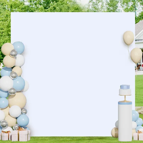 Vista 9 de FOTSHARER Cubierta de arco de color beige cuadrada de 6.6 x 6.6 pies, fundas de arco de globos de elastano, telón de fondo elástico para baby