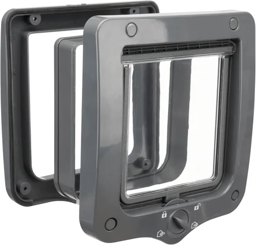 Vista 2 de Trixie Solapa para gato impermeable y silenciosa 'Puerta de 4 vías con túnel' - Dimensiones totales: 20 × 8.7 in - Tamaño de la solapa: 14 × 6.1 in