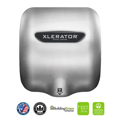 Vista 5 de XLERATOR XL-SB 1.1N Secador de manos comercial de alta velocidad, cubierta de acero inoxidable cepillado, secadora Excel, sensor automático, montaje