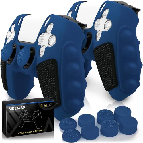 Vista 9 de SIKEMAY Anti-Slip PS5 Controller Skin, Soft Thicken Non-Slip Studded Silicone Gel Grip Protective Cover Case for PlayStation 5 Controller Grip, 2