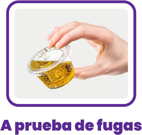 Vista 5 de Pantry Value Vasos de gelatina de 1 oz con tapas [100 unidades] Recipientes de plástico desechables transparentes para porciones, vasos