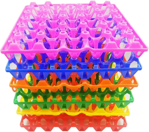 Vista 8 de Paquete de 6 bandejas de plástico para huevos de pollo para productos agrícolas, estantes para huevos, pato, 30 bandejas para poner huevos