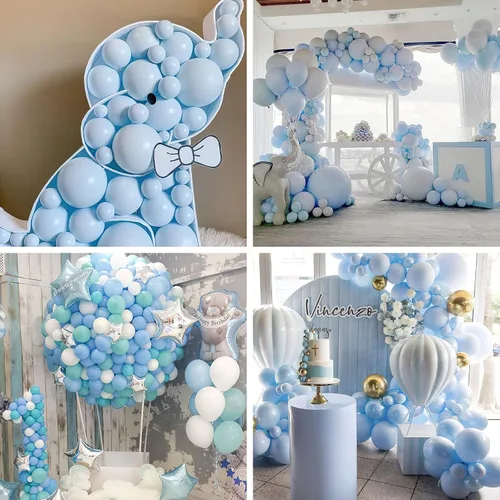 Vista 9 de PartyWoo 85 globos de color azul claro, 85 globos rojos de PartyWoo