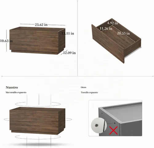 Vista 7 de woodtalks Cómoda apilable de 1 cajón, cómoda multiusos para dormitorio, armario de almacenamiento para entrada, mesita de noche, sofá junto a