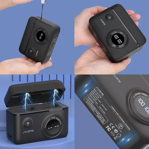 Vista 3 de JYJZPB Paquete de 2 baterías NP-FZ100 y cargador de batería rápido compatibles con cámaras Sony A7III, A7IV, A7R III, A7R IV, A9, A9II, Alpha 9S