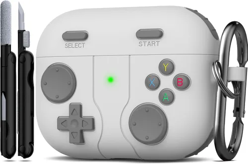 Vista 30 de R-fun Funda para AirPods Pro 3, diseño de consola de juegos de silicona para Apple AirPods Pro de 3ª generación (cable USB-C), con kit limpiador
