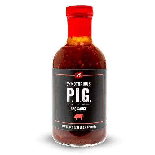 Vista 17 de PS Seasoning Salsa BBQ dulce y picante paquete de 3, cerdo desmenuzado de melocotón y cereza