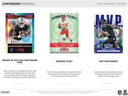 Vista 6 de Caja Panini Contenders Football BLASTER 2020 (40 tarjetas/caja)