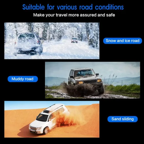 Vista 6 de Cadenas de nieve, antideslizantes, no metálicas, cadenas de emergencia para neumáticos, adecuadas para automóviles, camiones, camionetas