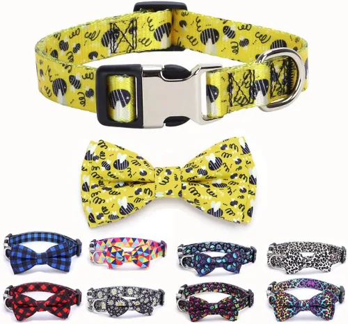 Vista 9 de Collares para perros pequeños, con patrón de impresión 3D, de nailon suave, ajustables, para perros pequeños, medianos, grandes, hembra, niño 1