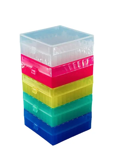 Vista 5 de Cajas de almacenamiento criogénicas de tubos de microcentrífuga PP PC con tapas (PC (-320.8 °F/-320℉), 2ML-81Wells)