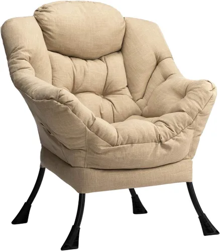 Vista 20 de HollyHOME Silla perezosa con otomana plegable, sillón cómodo y reposapiés plegable, sofá de ocio silla de lectura y reposapiés para sala de estar