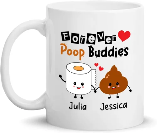 Vista 10 de Taza de cerámica personalizada con texto en inglés «Because Of You I Laugh A Little Harder Cry A Little Less And A Lot More», taza de café