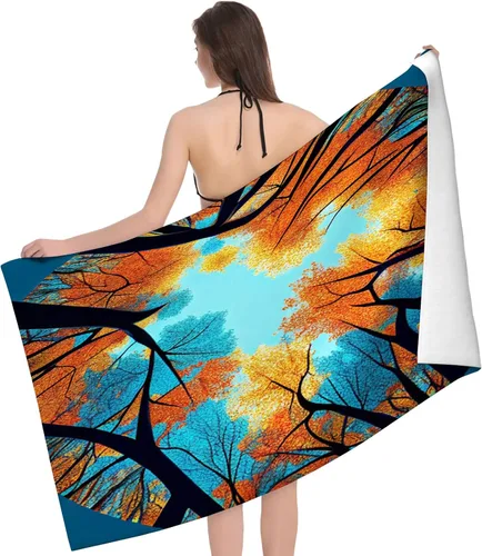 Vista 11 de Toalla de playa y piscina con diseño de bandera de línea azul en blanco y negro, toalla de playa grande suave y absorbente para natación, deportes