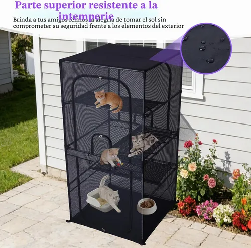 Vista 5 de Catio - Jaula grande para gatos con ventana de 61.4 pulgadas de alto