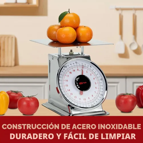 Vista 5 de Tada - Báscula mecánica de cocina y alimentos de acero inoxidable resistente de 44 libras
