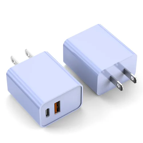 Vista 10 de Bloque de carga para iPhone 16/15, bloque de carga USB C [paquete de 2] 20 W de doble puerto PD rápido USB C adaptador de cargador de pared USB A