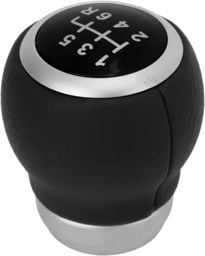Vista 6 de Fydun Pomo de palanca de cambios de 6 velocidades, repuesto de cuero artificial manual para balonmano (negro)