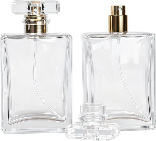 Vista 7 de 2 botellas de spray de vidrio de 3.4 fl oz, botella de perfume recargable de niebla fina, atomizador de perfume para hombres y mujeres, recipientes