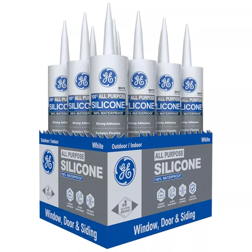 Vista 8 de GE Sellador de silicona multiusos, transparente, cartucho de 10 fl oz, 1 paquete - Sellador de silicona 100% impermeable, adhesión más fuerte