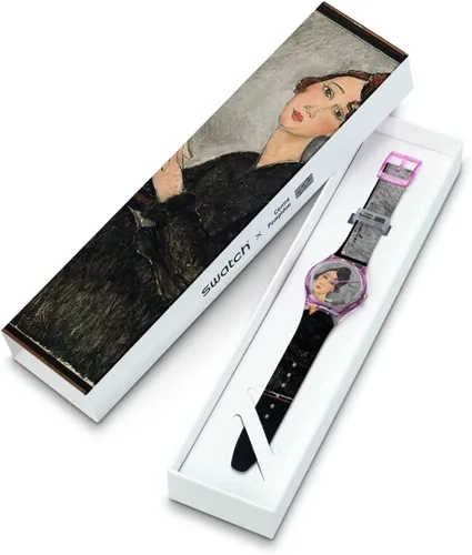 Vista 3 de Swatch Reloj de cuarzo Gent Standard Retrato de Dédie por Amedeo Modigliani Marrón