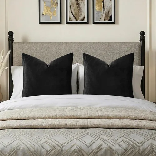 Vista 183 de GIGIZAZA Juego de 2 fundas de almohada doradas de terciopelo de 20 x 20 pulgadas para sofá Almohadas para sofá, tela texturizada suave de 9.88