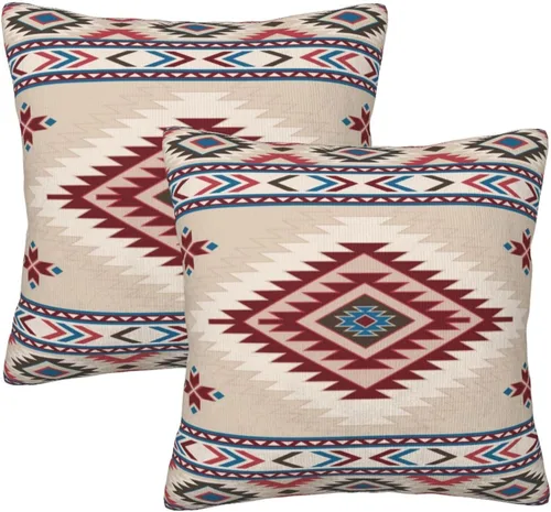 Vista 8 de Juego de 2 fundas de almohada de árbol de bosque natural, fundas de almohada de algodón de 16 x 16 pulgadas, fundas de almohada de algodón