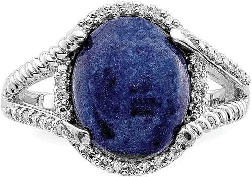 Vista 5 de 925 Sterling Silver Lapis Diamond Band Ring Gemstone Fine Jewelry For Women Gifts For Her