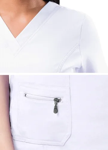 Vista 4 de Adar Pro - Ropa quirúrgica para mujer, con cuello en V elevado