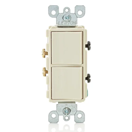 Vista 7 de Decora Leviton Apagador de combinación de CA, polo único, grado comercial, 15 amperios, 120/277 voltios., 5634-E Negro