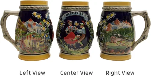 Vista 5 de OktoberfestHaus Oktoberfest - Tazas para el festival de la cerveza alemana, jarra de cerámica para amantes de la cerveza, jarras para cerveza