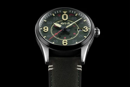 Vista 6 de AVI-8 Mens 42mm Spitfire Smith Automatic Watch with Leather Strap AV-4090