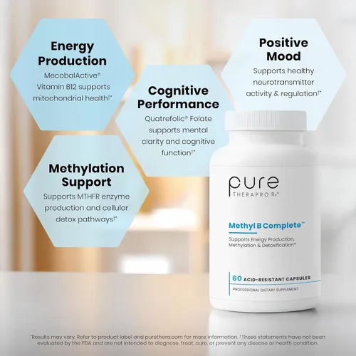 Vista 4 de Pure Therapro Rx Metil B Complete, Complejo de Vitamina B, 60 Cápsulas