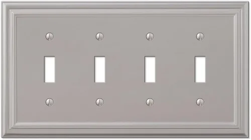 Vista 6 de Amerelle Continental AmerTac 94BVB – 1 tapa de tomacorriente en blanco, de metal fundido, con aspecto de bronce envejecido
