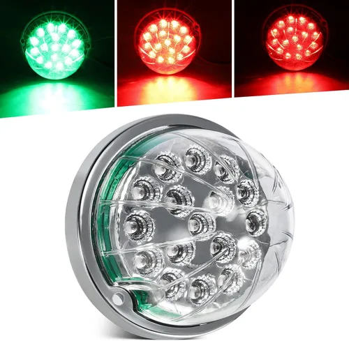 Vista 8 de Partsam 1 luz de sandía de doble revolución, ámbar 17 luces LED intermitente/marcador a luz auxiliar azul, luces subterráneas compatibles con ámbar