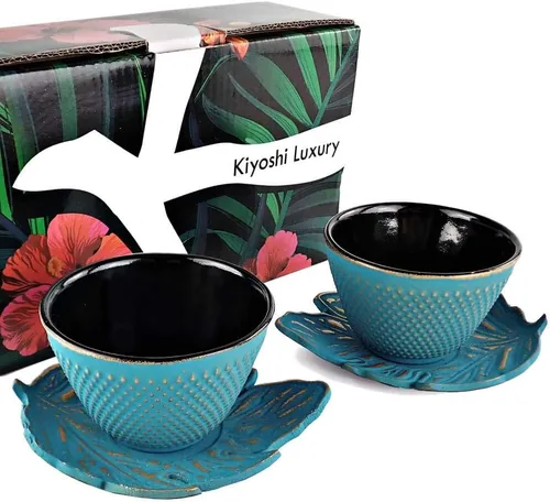 Vista 8 de Juego de 2 tazas de té de hierro fundido negro completo