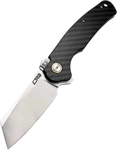 Vista 7 de CJRB - Navaja de bolsillo con hoja de acero AR-RPM9 de 3.3 pulgadas, mango Mango negro G10