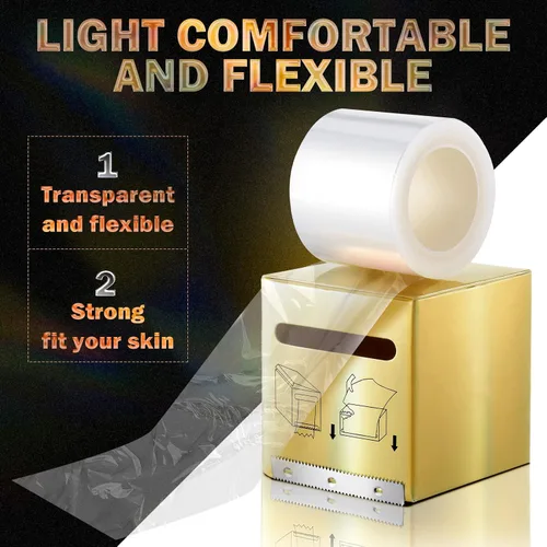 Vista 5 de 8 rollos desechables para tatuajes de cejas, envoltura de plástico, película conservadora de maquillaje transparente, rollo de cinta de envoltura