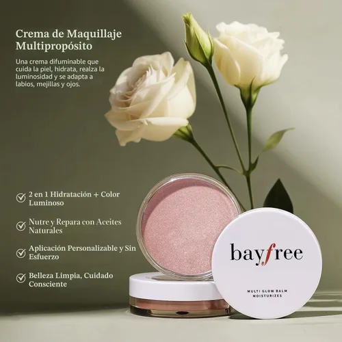 Vista 3 de bayfree Bálsamo Multi Glow, Rubor en Crema para Mejillas, Bálsamo de Rubor para Maquillaje Facial, Acabado Radiante, Hidratante, Cremoso, Ligero