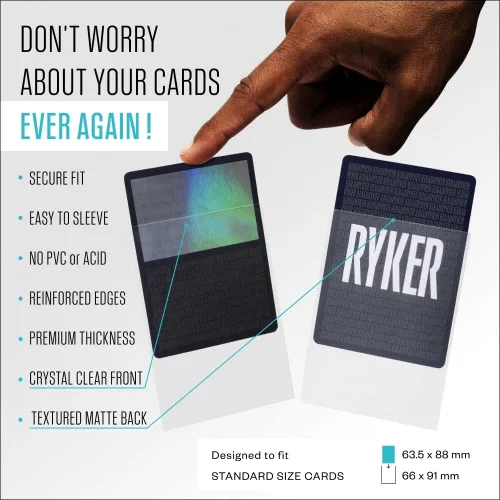 Vista 2 de Ryker Compatible con juego de mesa Exploding Kittens Plus 4 expansiones juego de cartas Fundas para cartas de juego de mesa (transparentes)