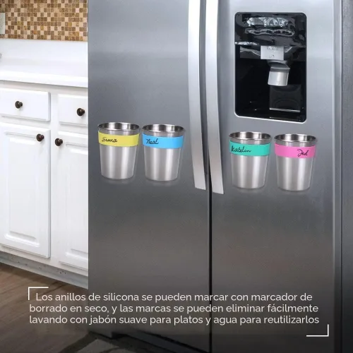 Vista 5 de SOPHICO Vasos colgantes magnéticos para niños pequeños y adultos, taza colgante en el refrigerador o enfriadores de agua, para bebedores