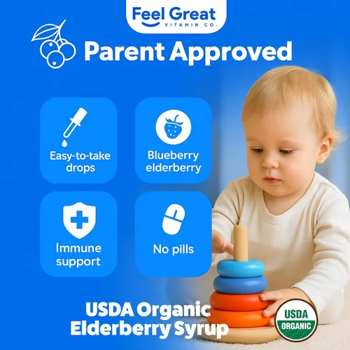Vista 3 de Gotas Líquidas de Saúco para Niños con Vitamina C y Zinc - 2 fl oz - Suplemento de Apoyo Inmunológico para Niños y Pequeños de 1 a 13 Años Orgánico