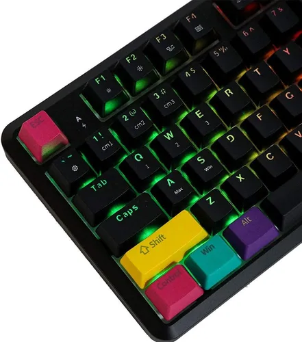 Vista 3 de EPOMAKER K870T - Teclado mecánico inalámbrico con cable Bluetooth y retroiluminación RGB cable tipo C batería de 2000 mAh control de botón de rueda