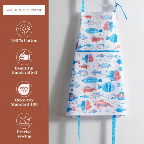 Vista 1245 de Maison d' Hermine Delantales para mujer con bolsillo, 100% algodón (27.50 x 31.50 pulgadas)