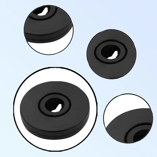Vista 4 de 4 Piezas Negro 2 pulgadas Acrílico Lazy Susan Organizador Giratorio de Mesa con Rodamientos - Placa Giratoria Redonda para Estante de Especias