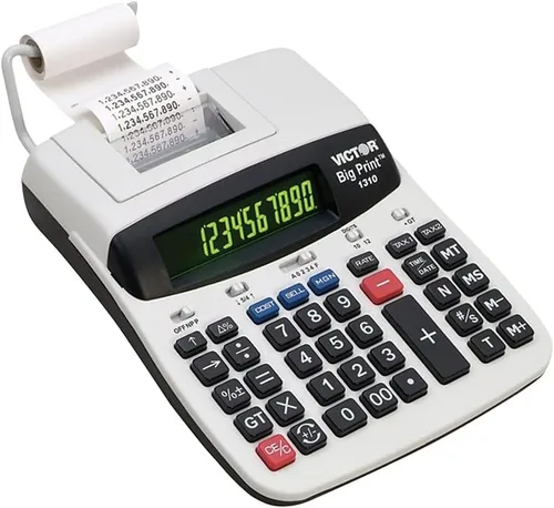 Vista 2 de Victor 1310 1310 Big Print Calculadora comercial de impresión térmica, impresión negra, 6 líneas/segundo
