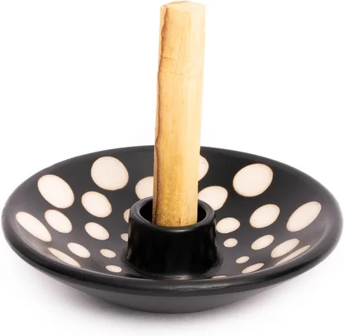 Vista 13 de Luna Sundara Auténtico soporte para palitos de Palo Santo de cerámica de Perú y soporte para incienso, incluye 5 palitos de Palo Santo hechos a mano